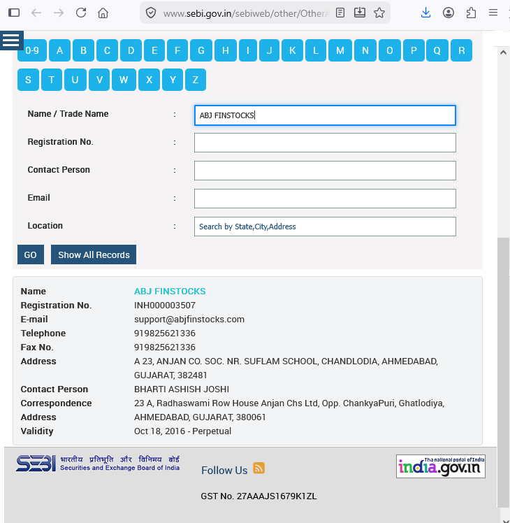 Is ABJ Finstocks SEBI Registered? How to Verify It Online